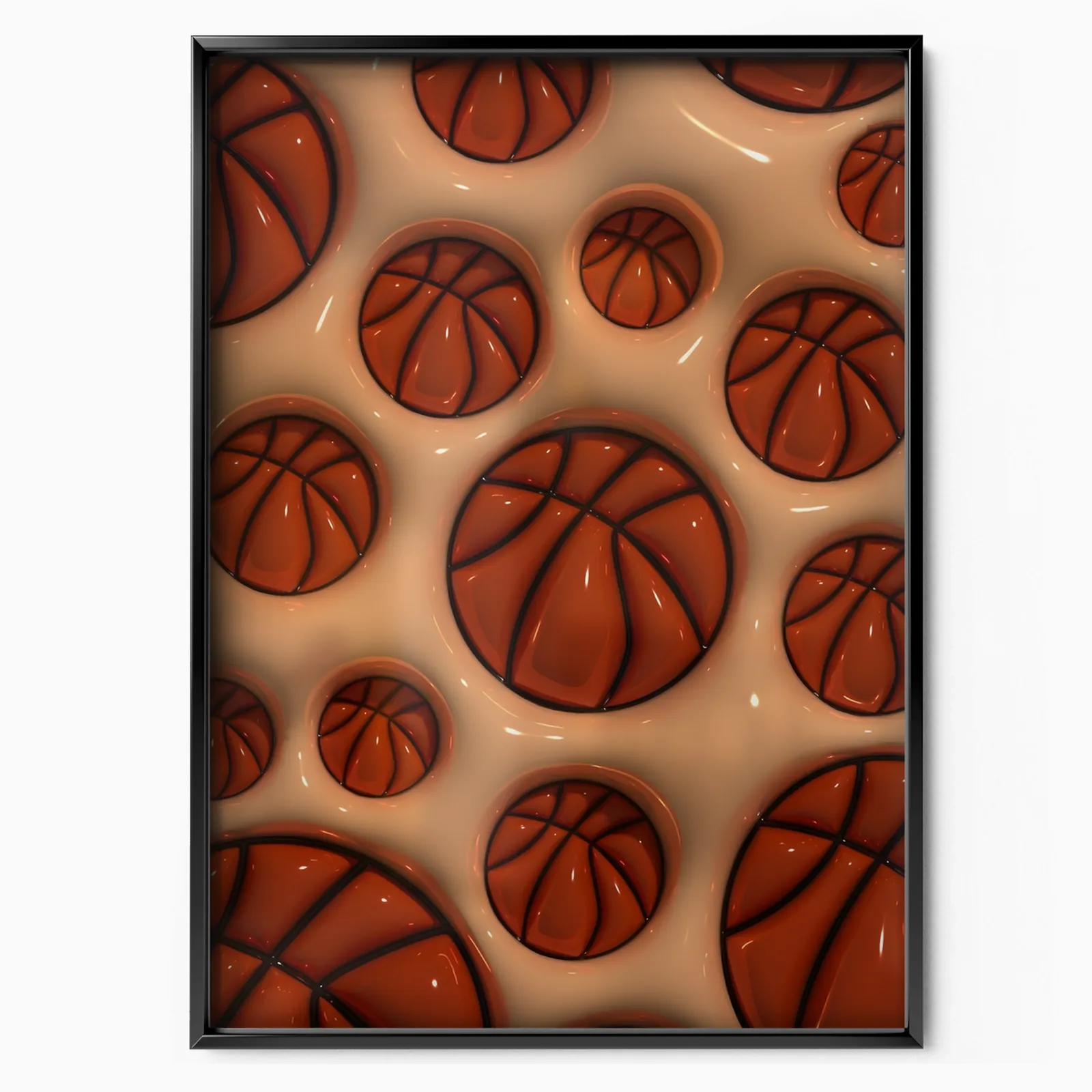 Basketball Slick Orange Ball Texture poster, museum grade matte print