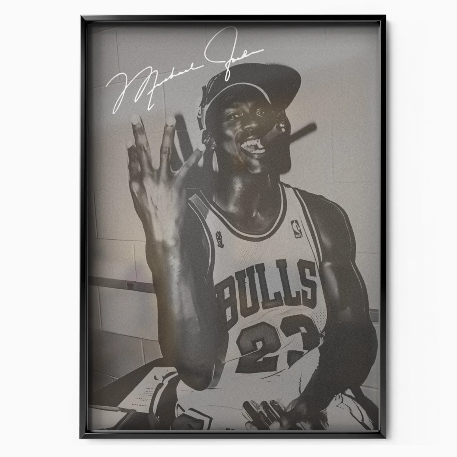 Basketball Legend Portrait (b&w Signature) poster