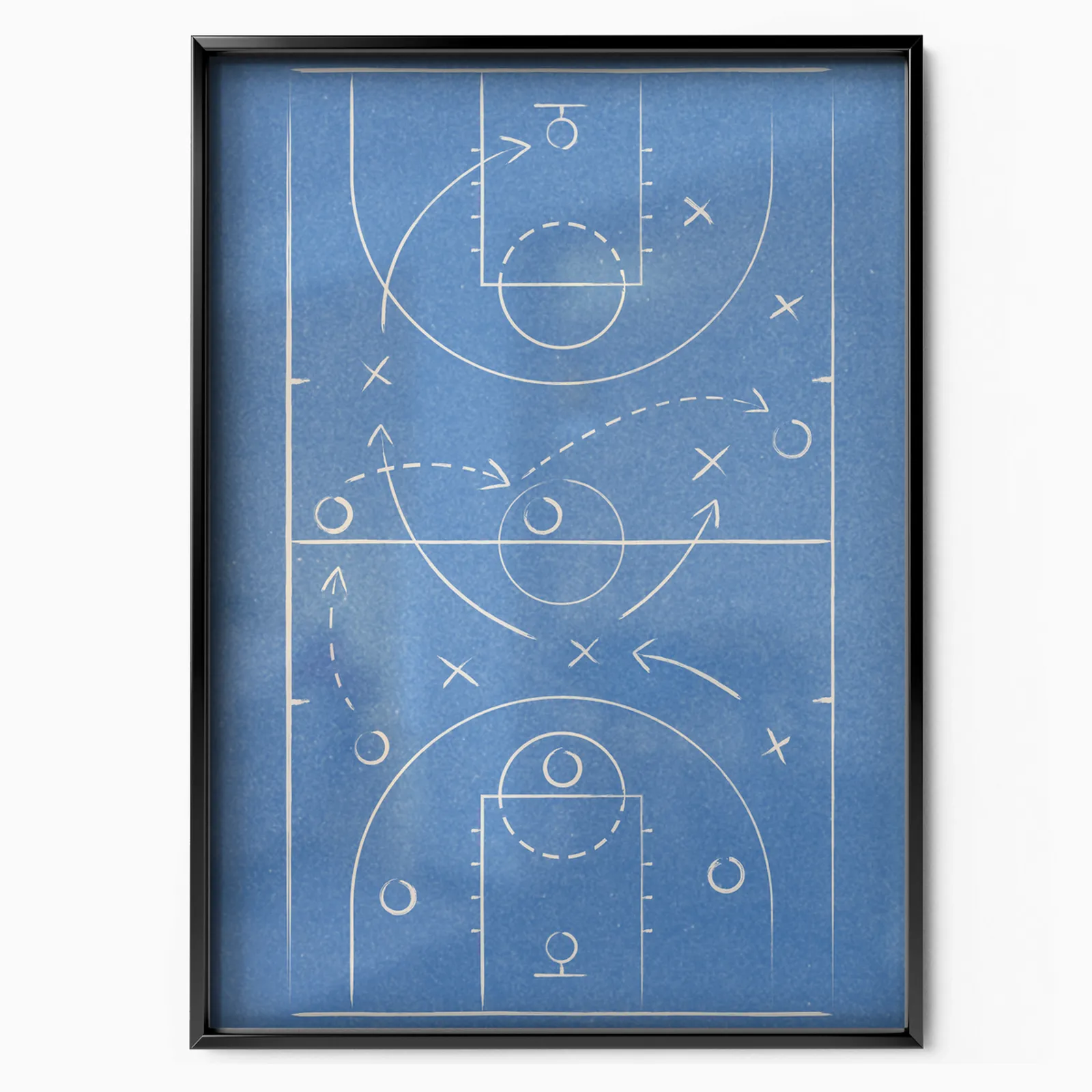Basketball Playbook Blueprint poster, museum grade matte print