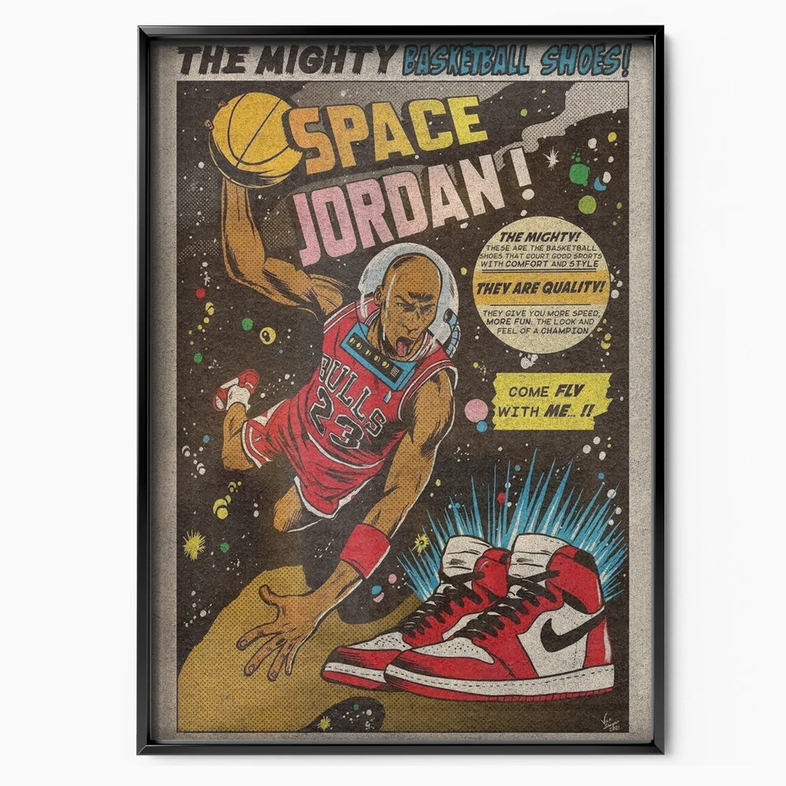 Space Jump Comic poster, museum grade matte print