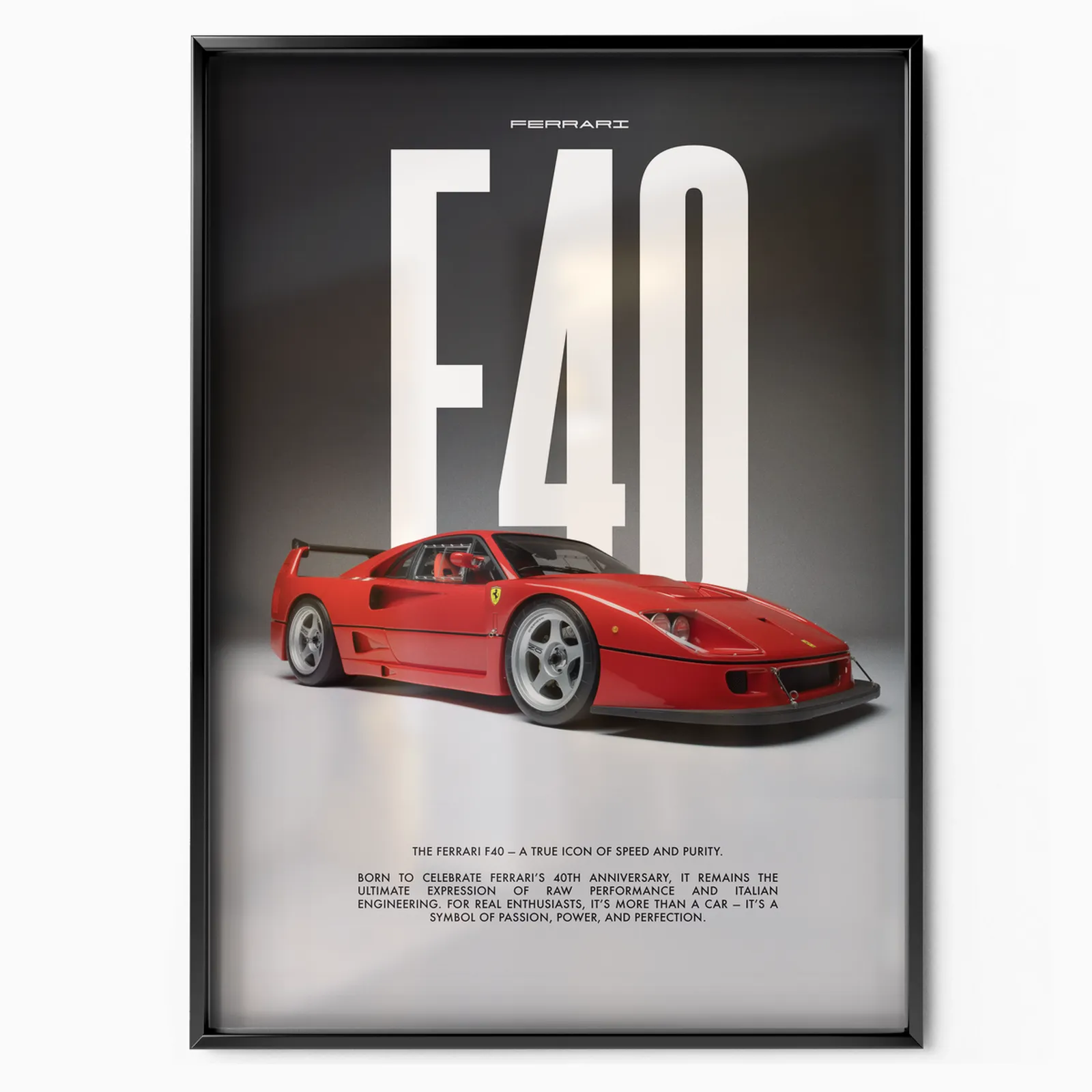 Ferrari F40 x Angelo Stirbat poster, museum grade matte print