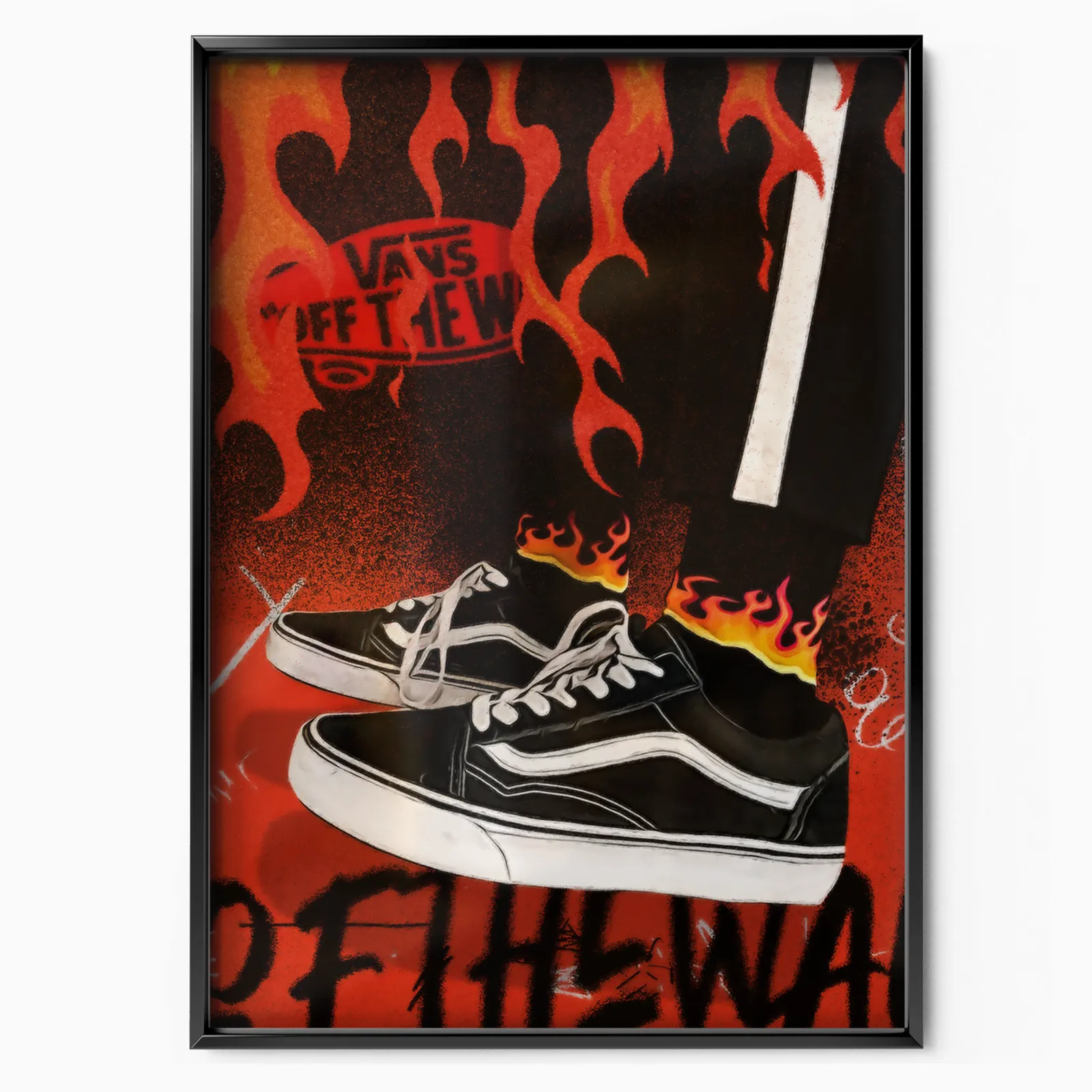 Flame Sneaker poster, museum grade matte print