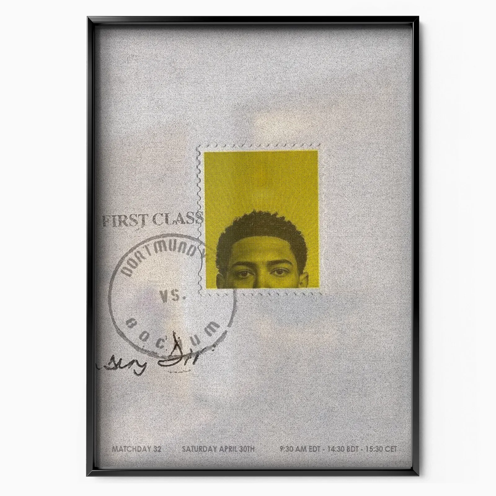 Jude Bellingham - Matchday Stamp Poster poster, museum grade matte print