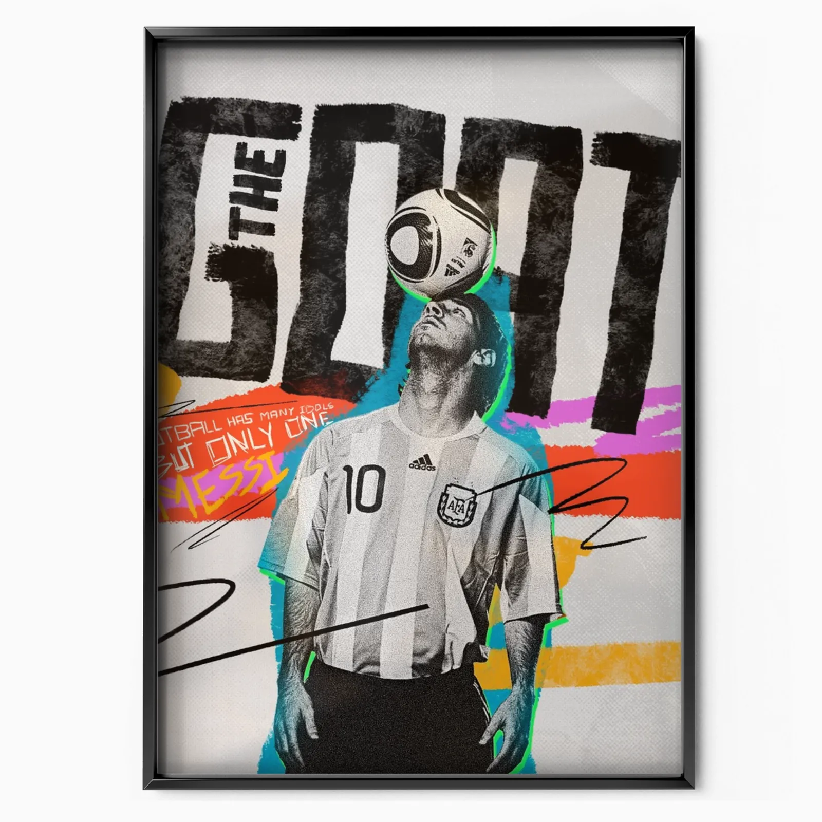 Lionel Messi - The Goat Poster poster, museum grade matte print