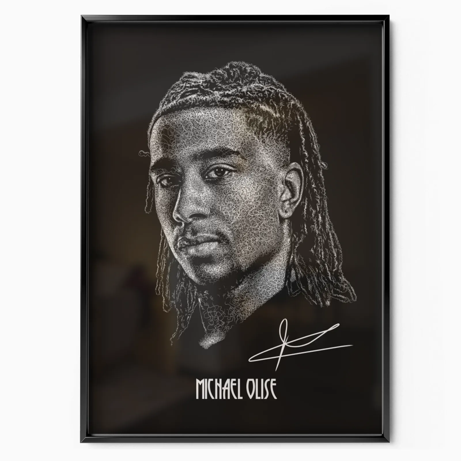 Michael Olise - Signature Portrait Poster poster, museum grade matte print