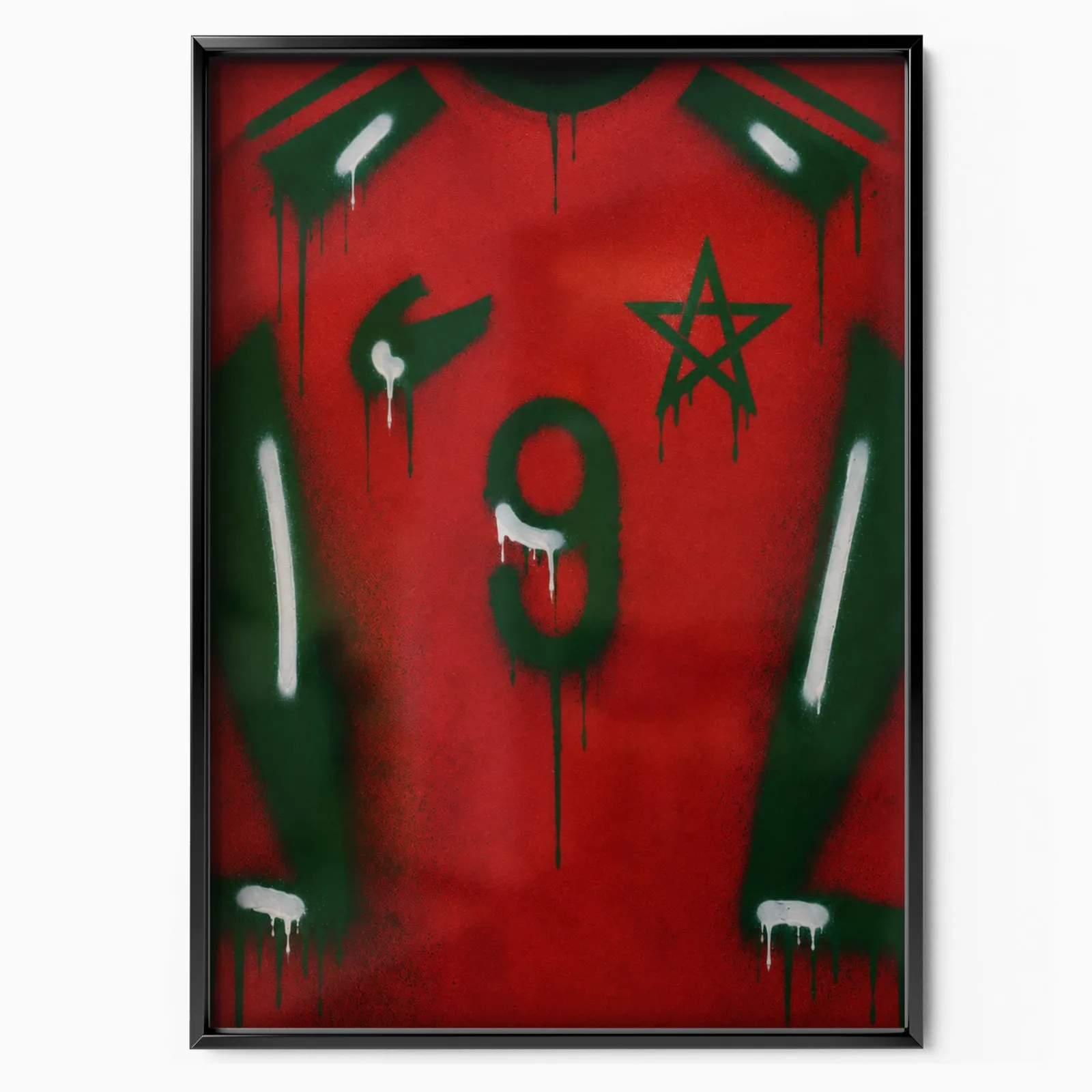 Morocco National Team - Jersey Art Poster poster, museum grade matte print