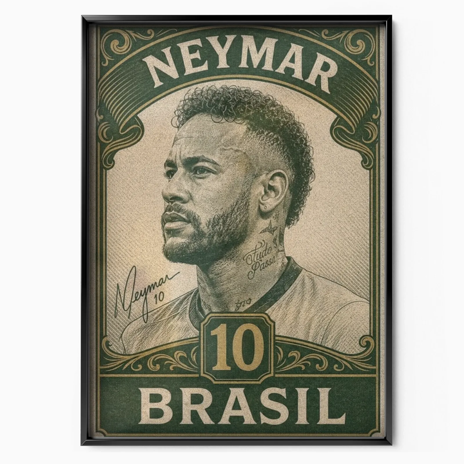 Neymar Jr - Brasil Number 10 Poster poster, museum grade matte print