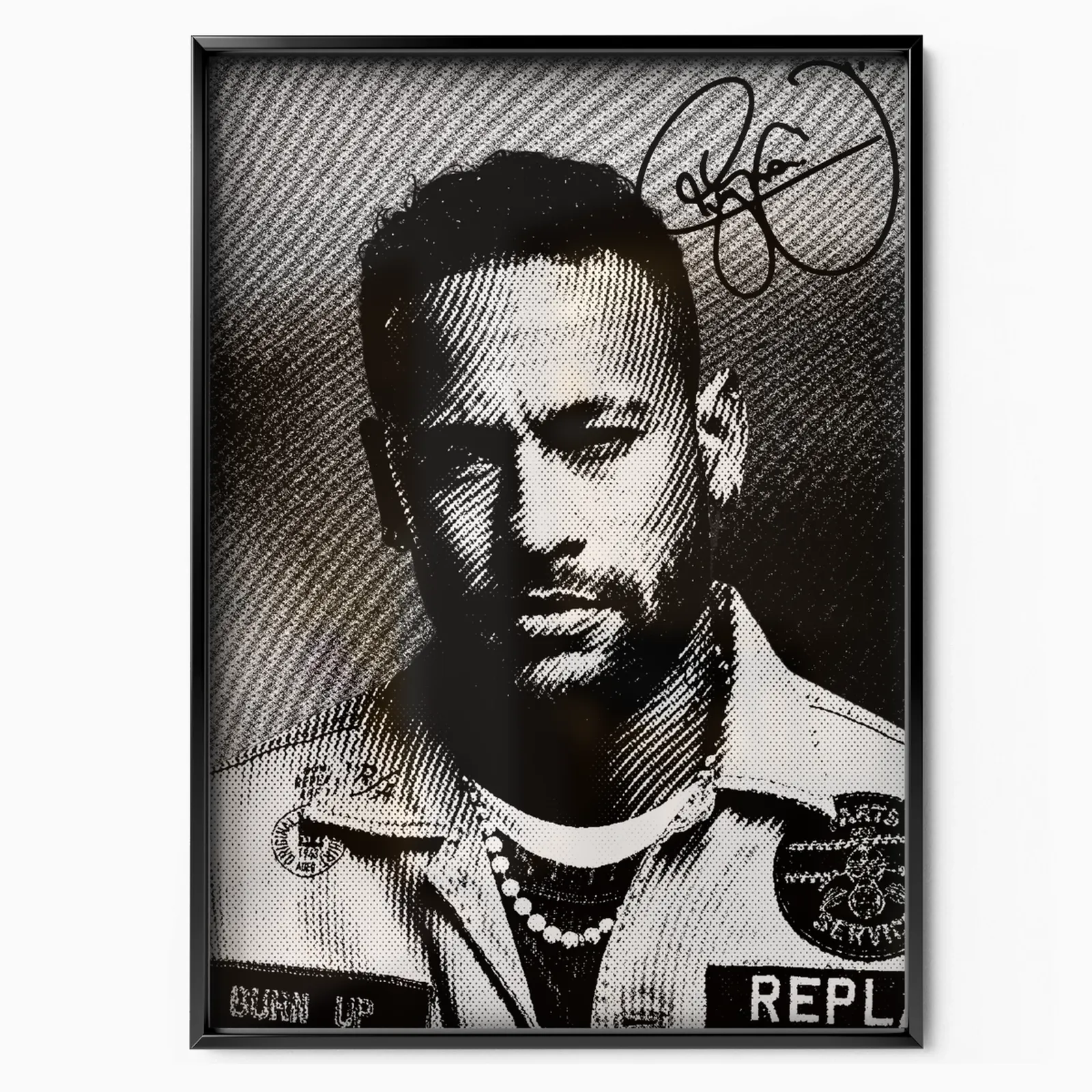 Neymar Jr - Burn Up Signature Poster poster, museum grade matte print