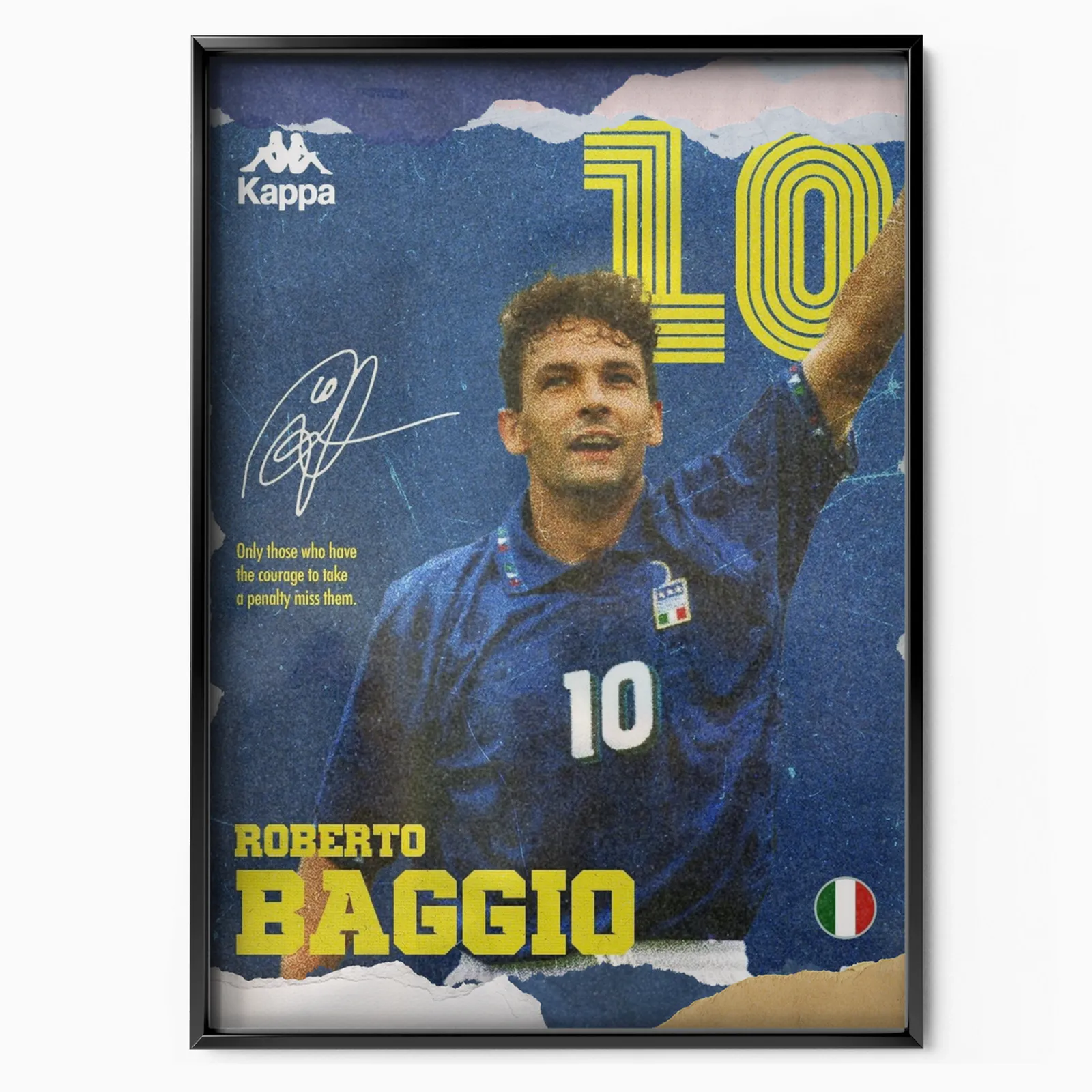 Roberto Baggio - Italy Number 10 Poster poster, museum grade matte print