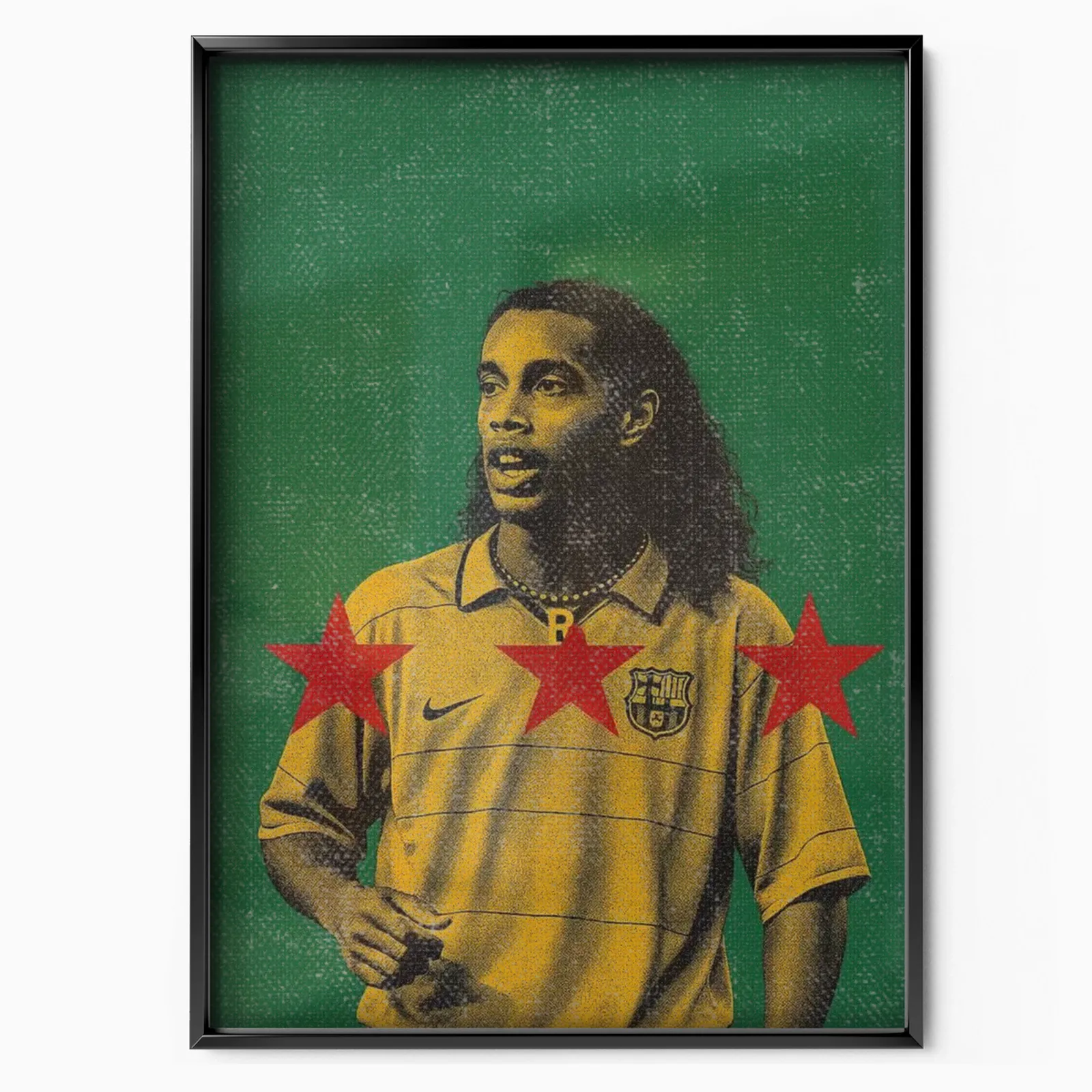 Ronaldinho - Barcelona Yellow Kit Poster poster, museum grade matte print