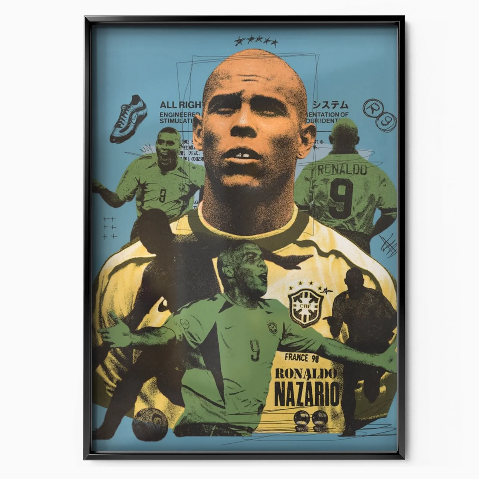 Ronaldo Nazario - France 98 Poster poster, museum grade matte print