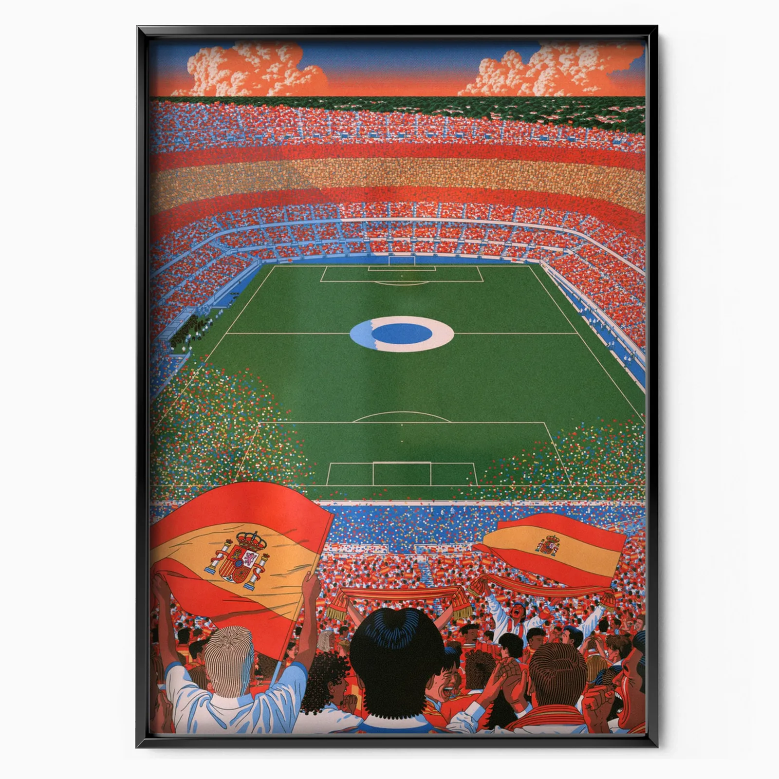 Spain National Team - Stadium Flags Poster poster, museum grade matte print