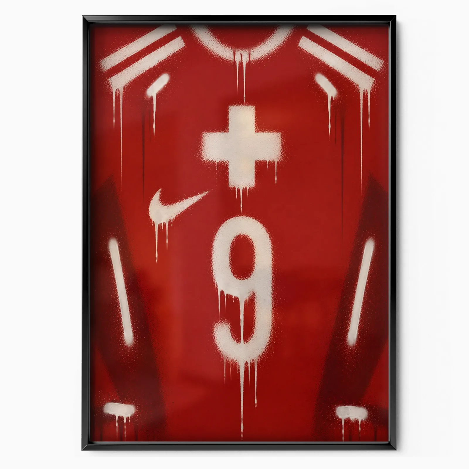 Switzerland National Team - Jersey Art Poster poster, museum grade matte print