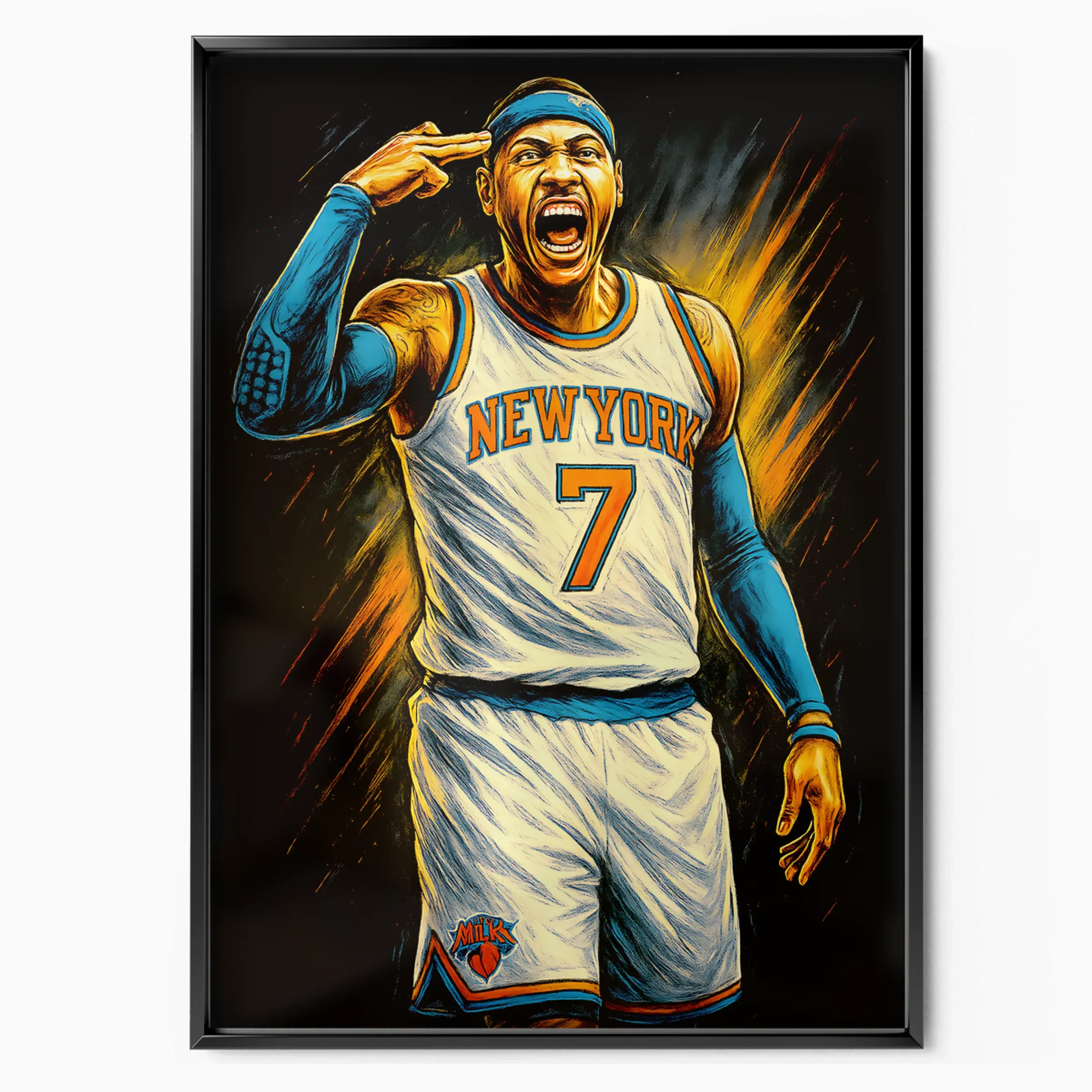 Carmelo Anthony Poster - New York Knicks poster, museum grade matte print