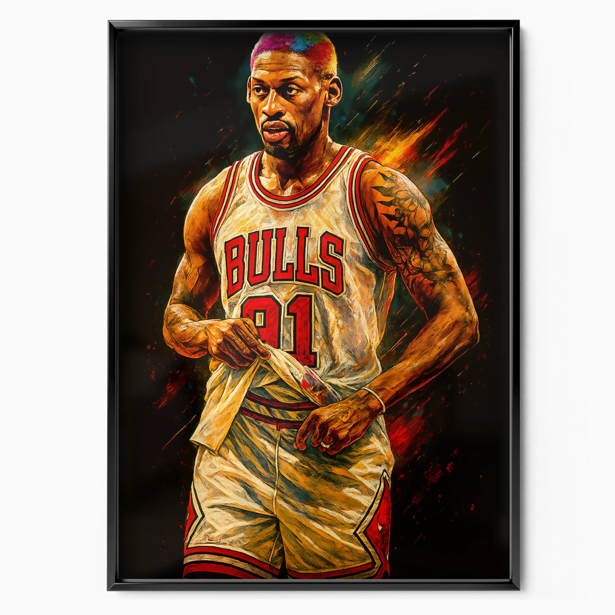 Dennis Rodman Poster - Bulls Fire poster, museum grade matte print
