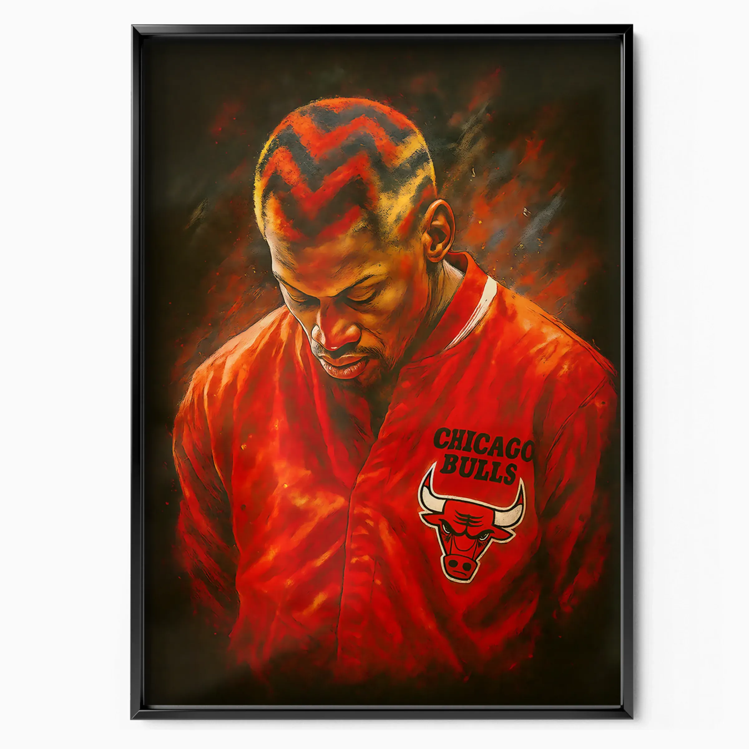 Dennis Rodman Poster - Red Hair poster, museum grade matte print