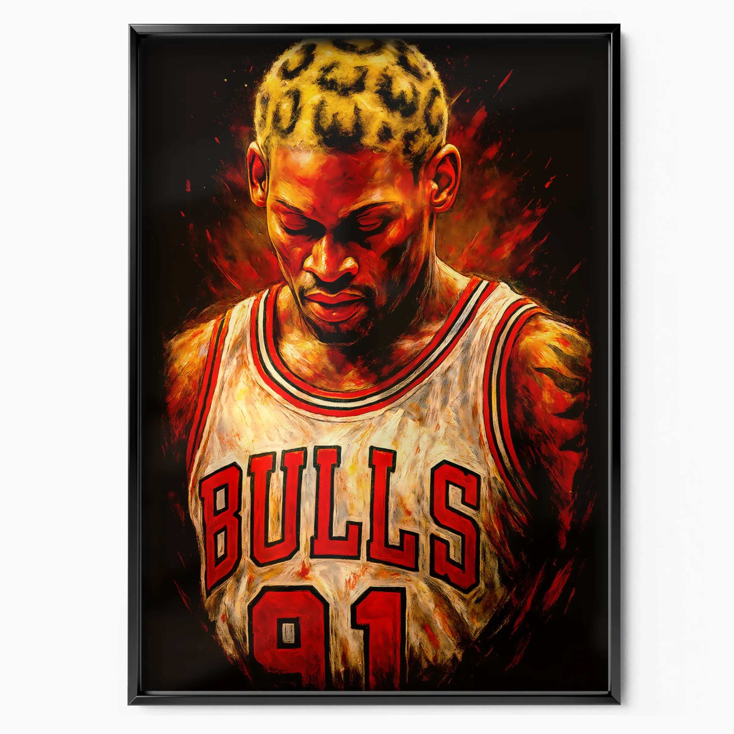 Dennis Rodman Poster - Bulls Leopard poster, museum grade matte print