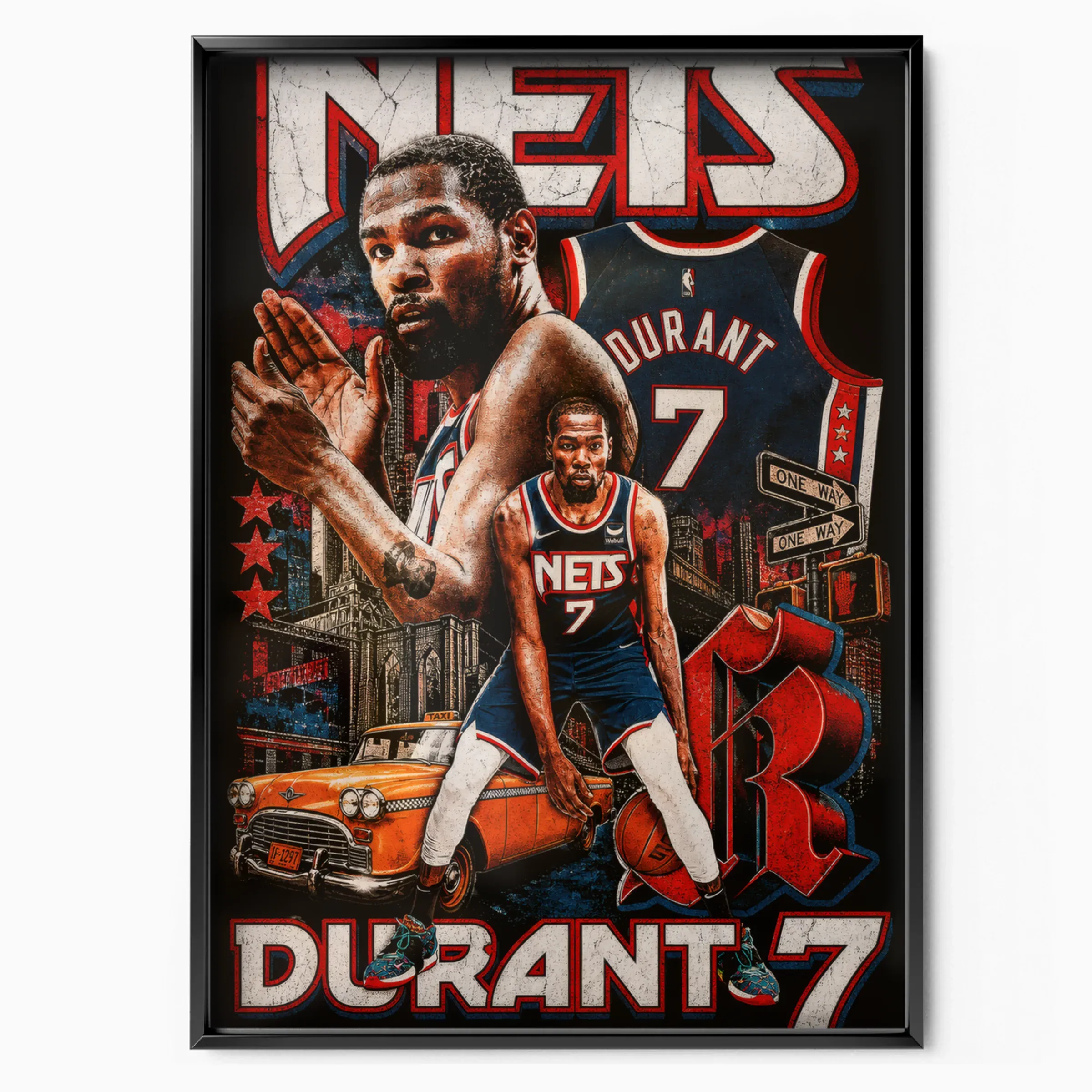 Kevin Durant Poster - Nets Easy Money poster, museum grade matte print
