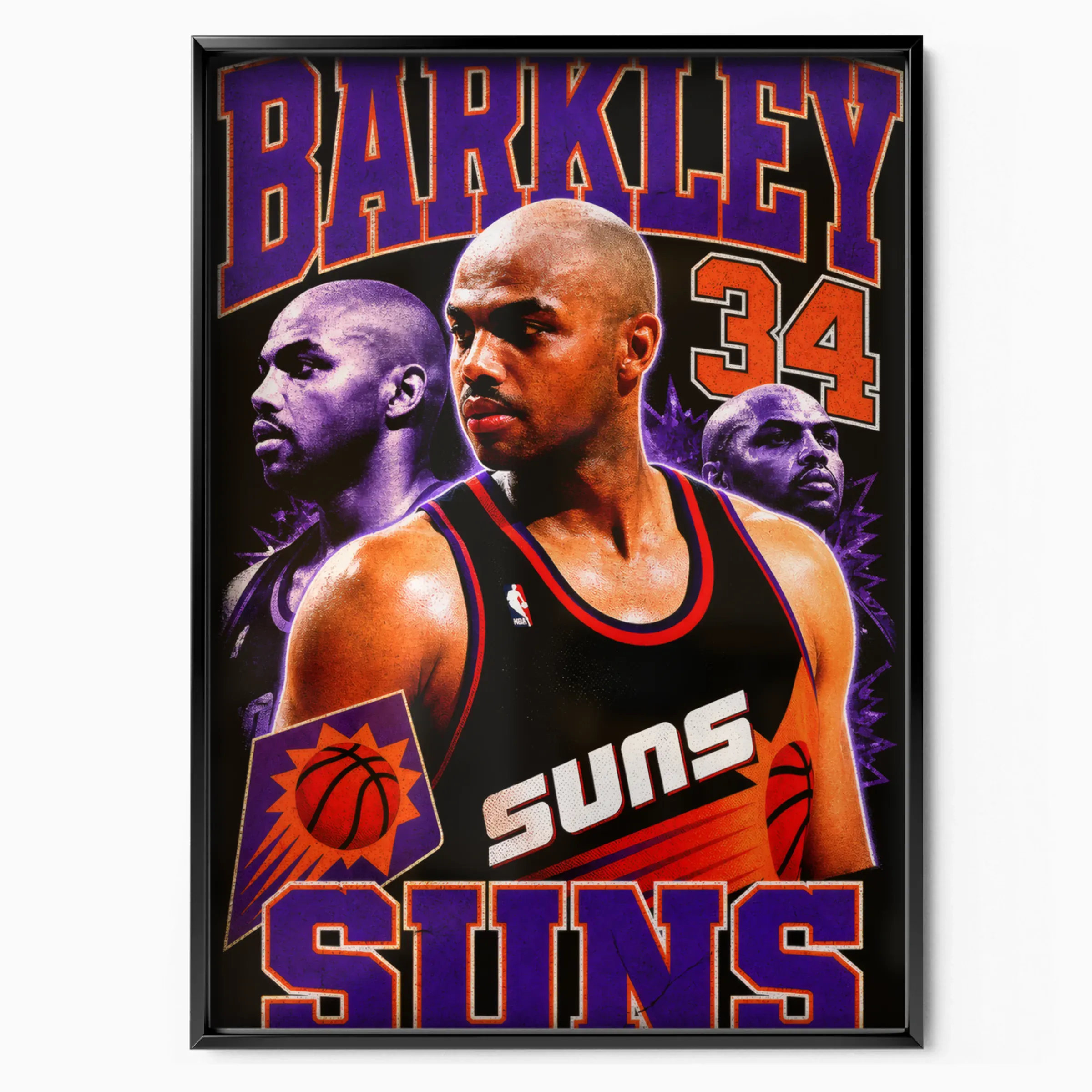 Charles Barkley Poster - Suns Bootleg poster, museum grade matte print