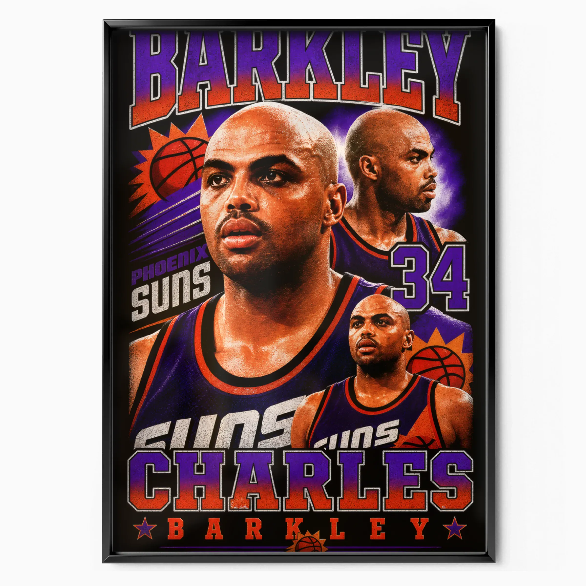 Charles Barkley Poster - Phoenix Suns poster, museum grade matte print