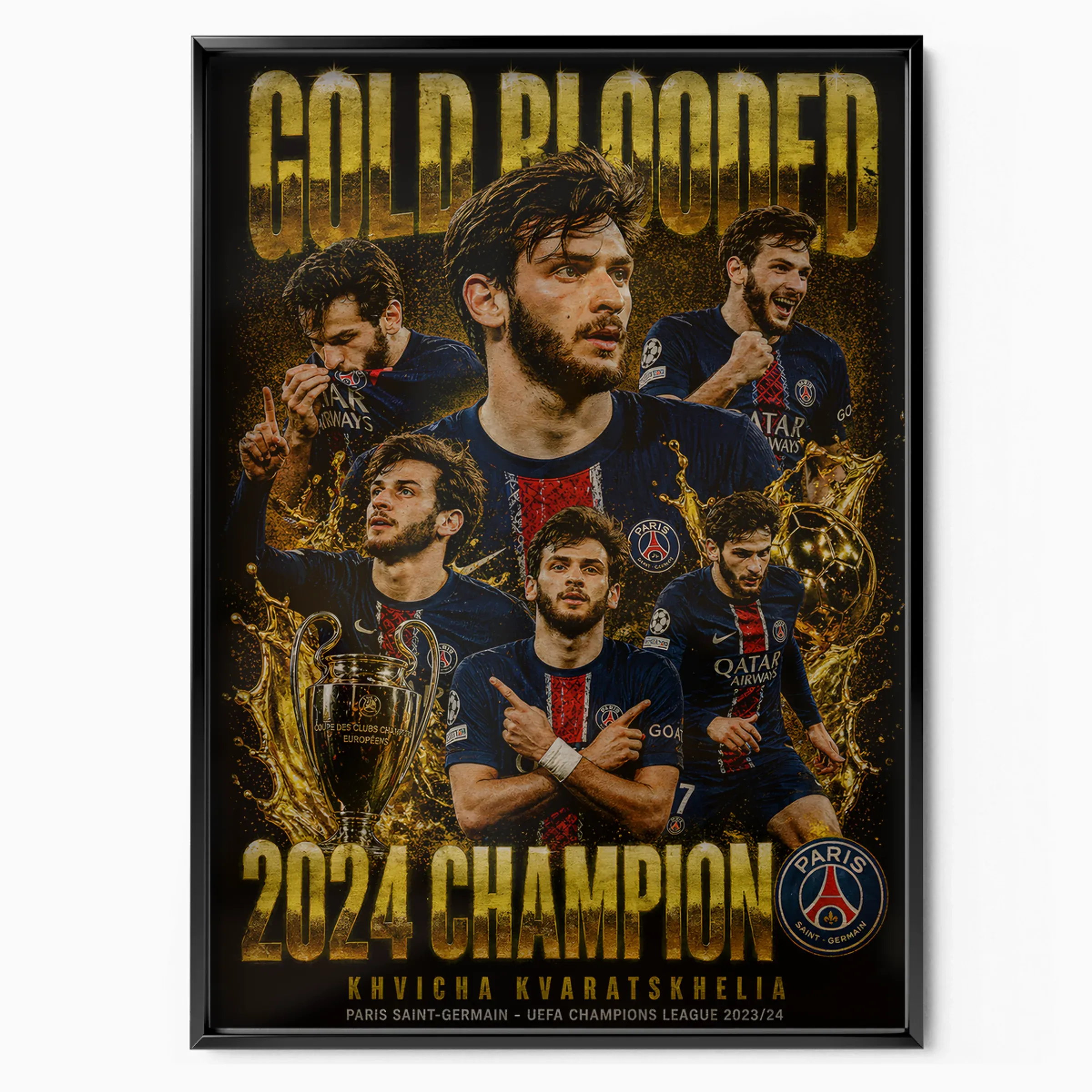 Khvicha Kvaratskhelia Poster - Gold Blooded poster, museum grade matte print