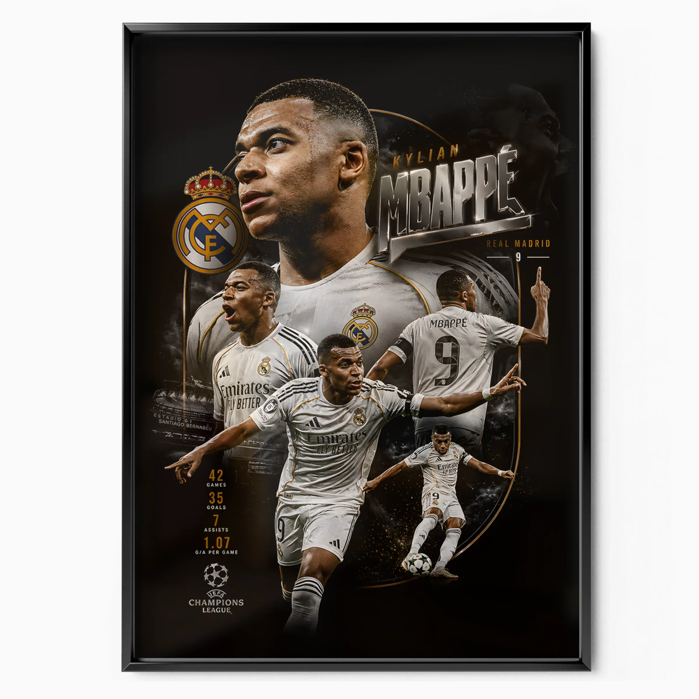 Kylian Mbappé Poster - Real Madrid poster, museum grade matte print