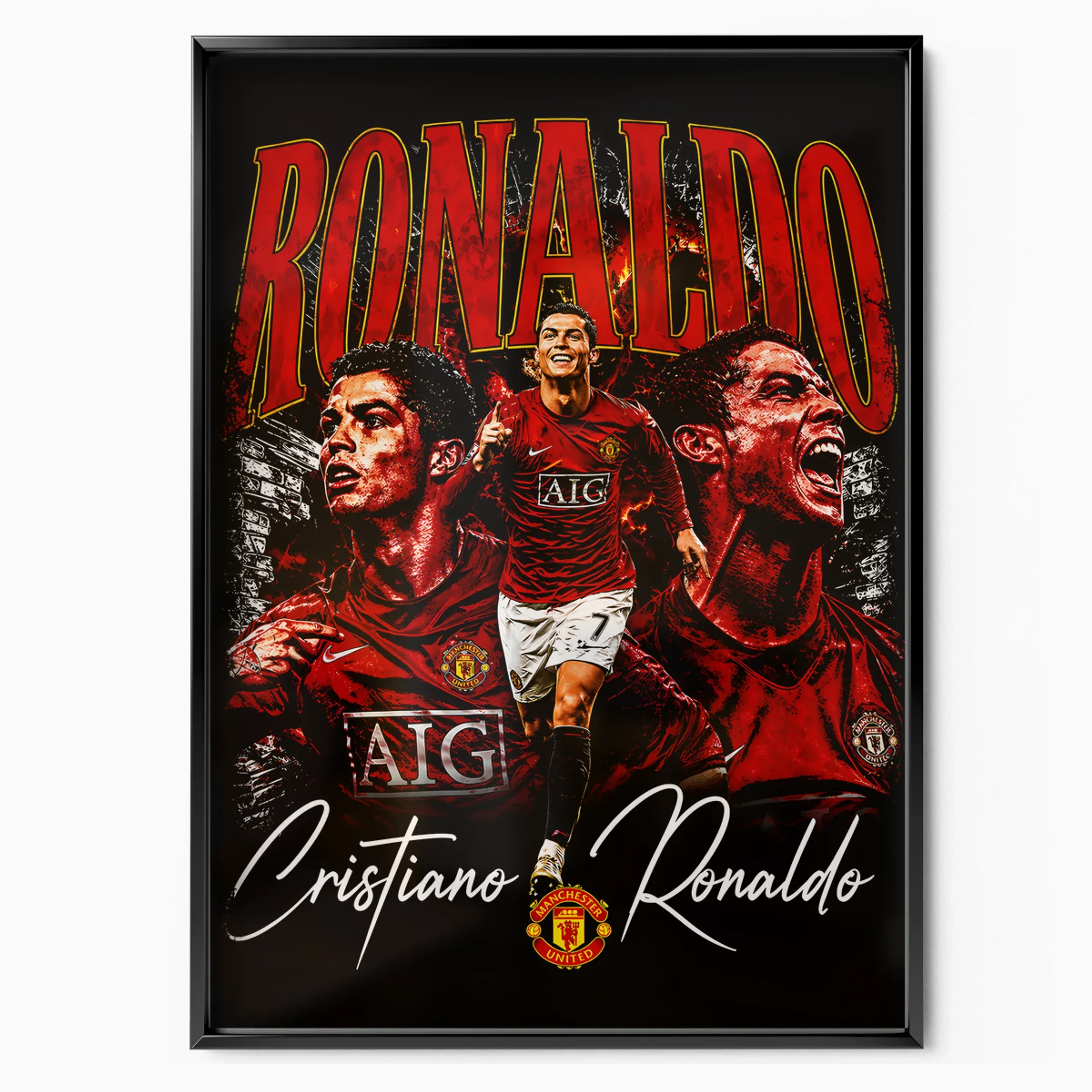 Cristiano Ronaldo Poster - Manchester United poster, museum grade matte print