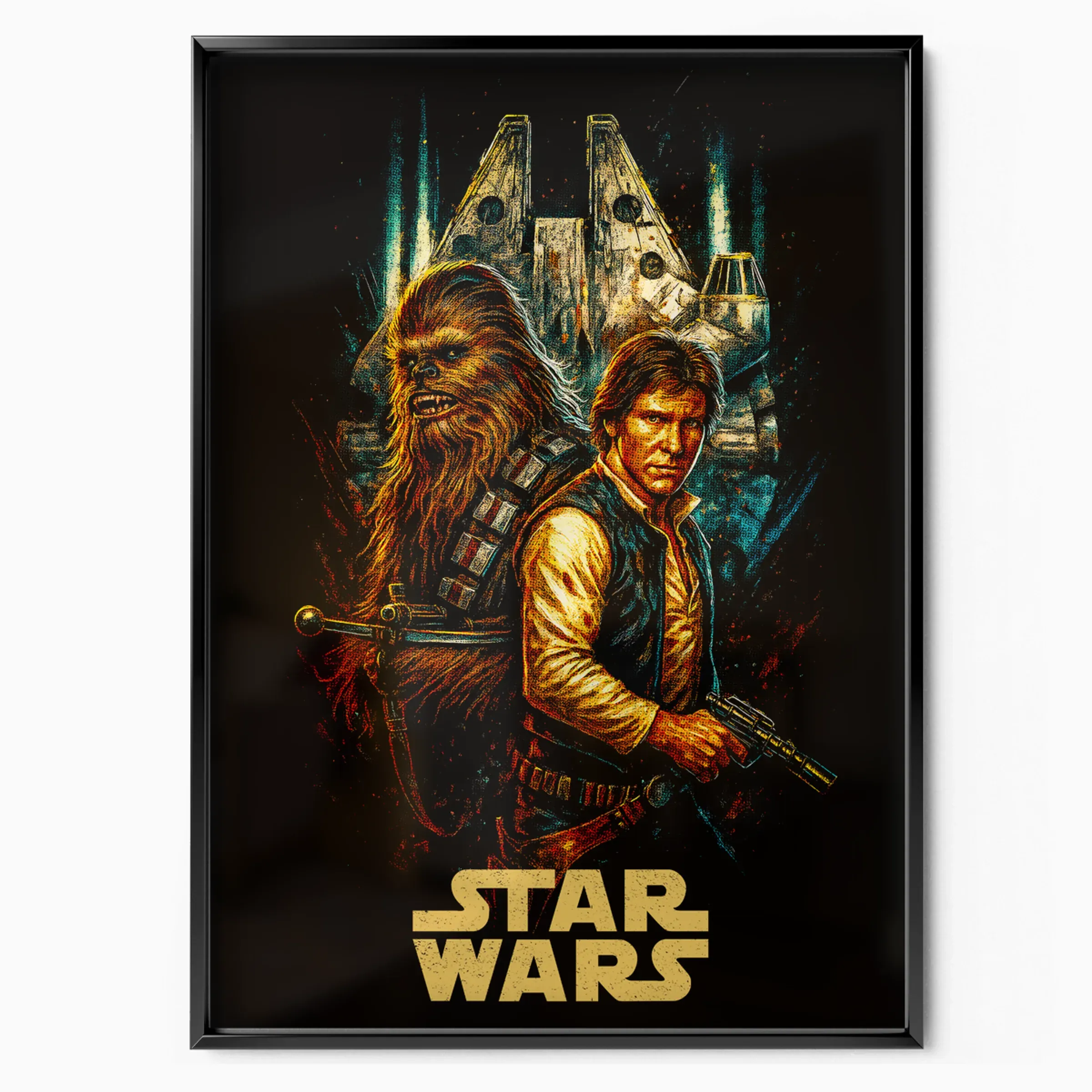 Star Wars Poster - Han Solo and Chewbacca poster, museum grade matte print