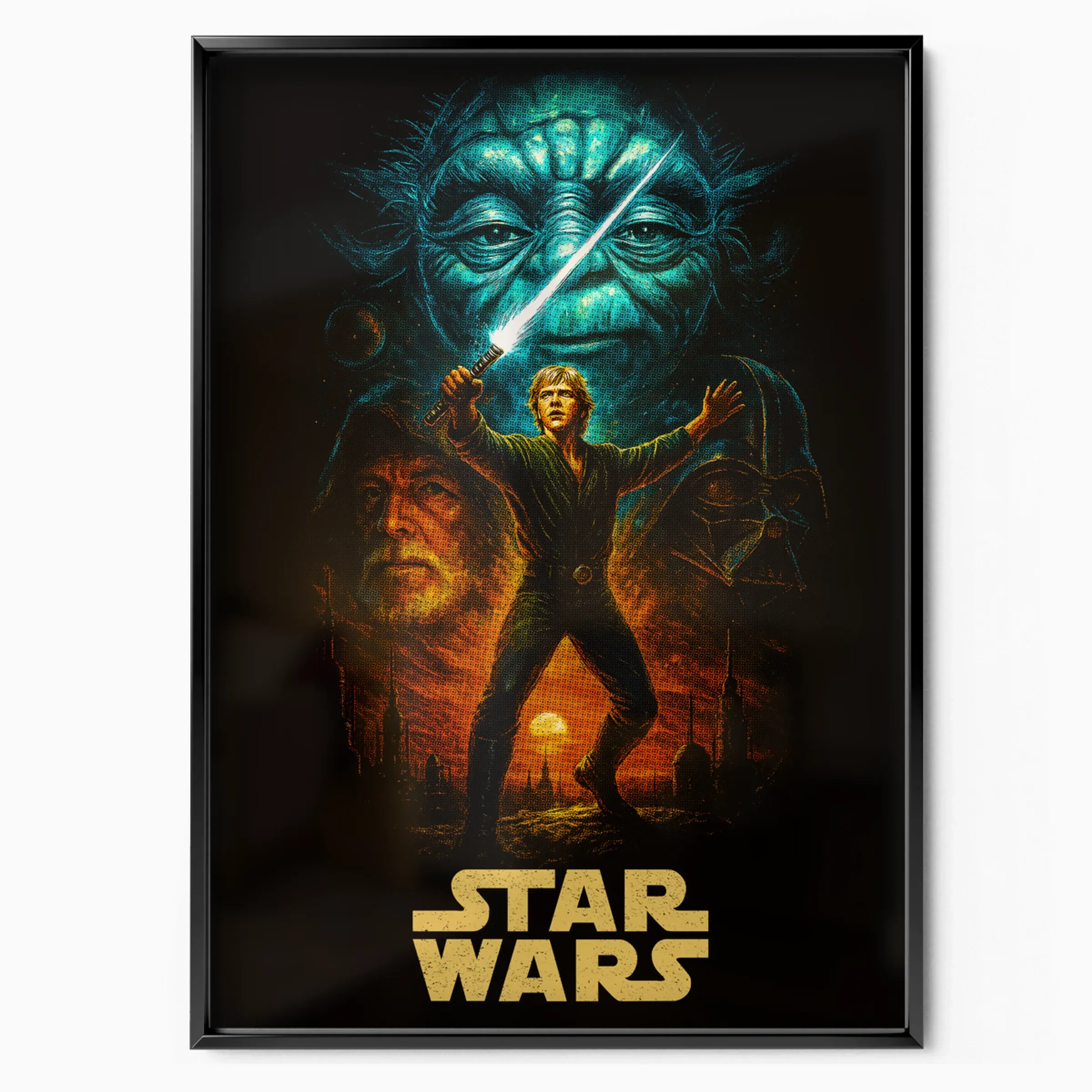 Star Wars Poster - Yoda and Luke poster, museum grade matte print