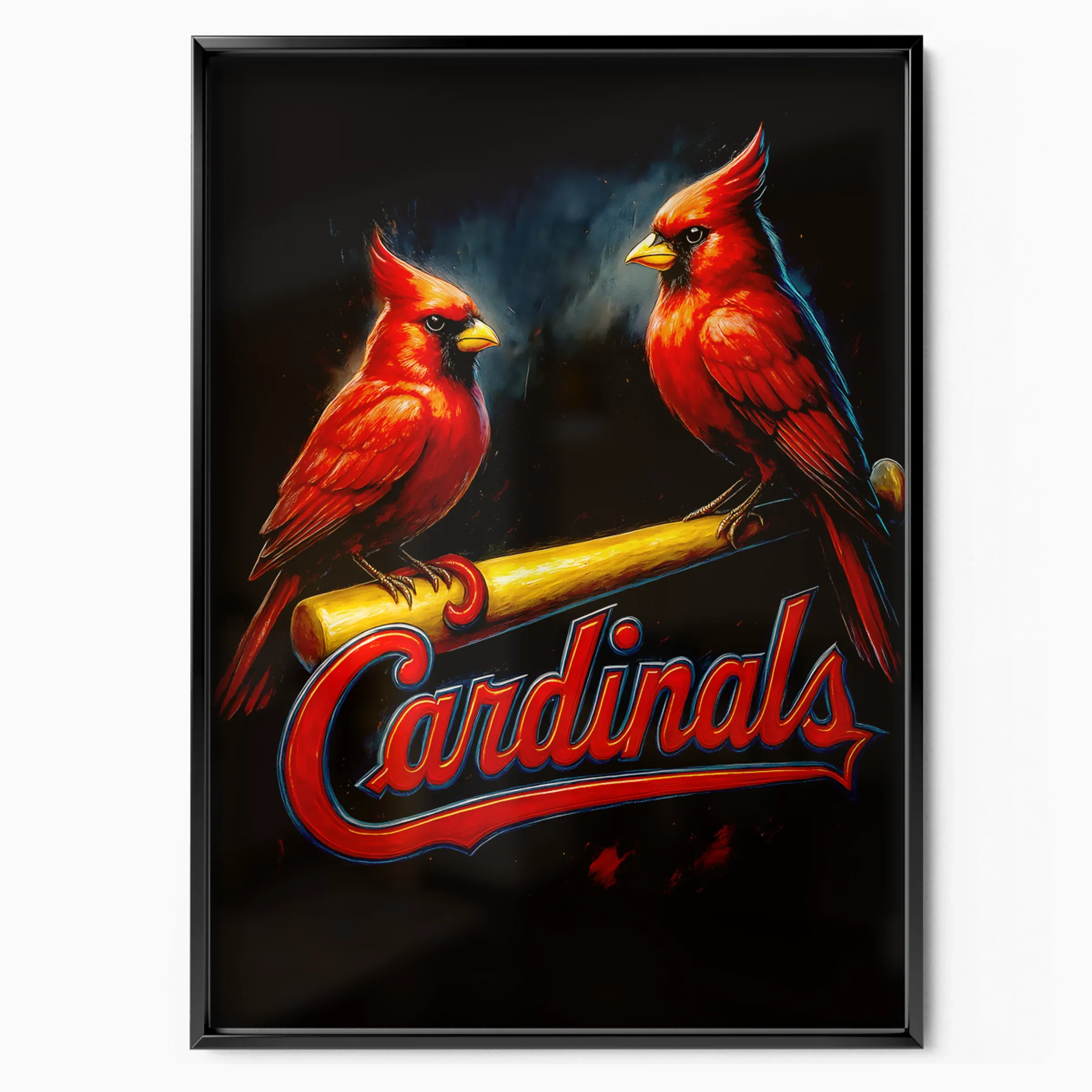 St. Louis Cardinals Poster - Birds On Bat poster