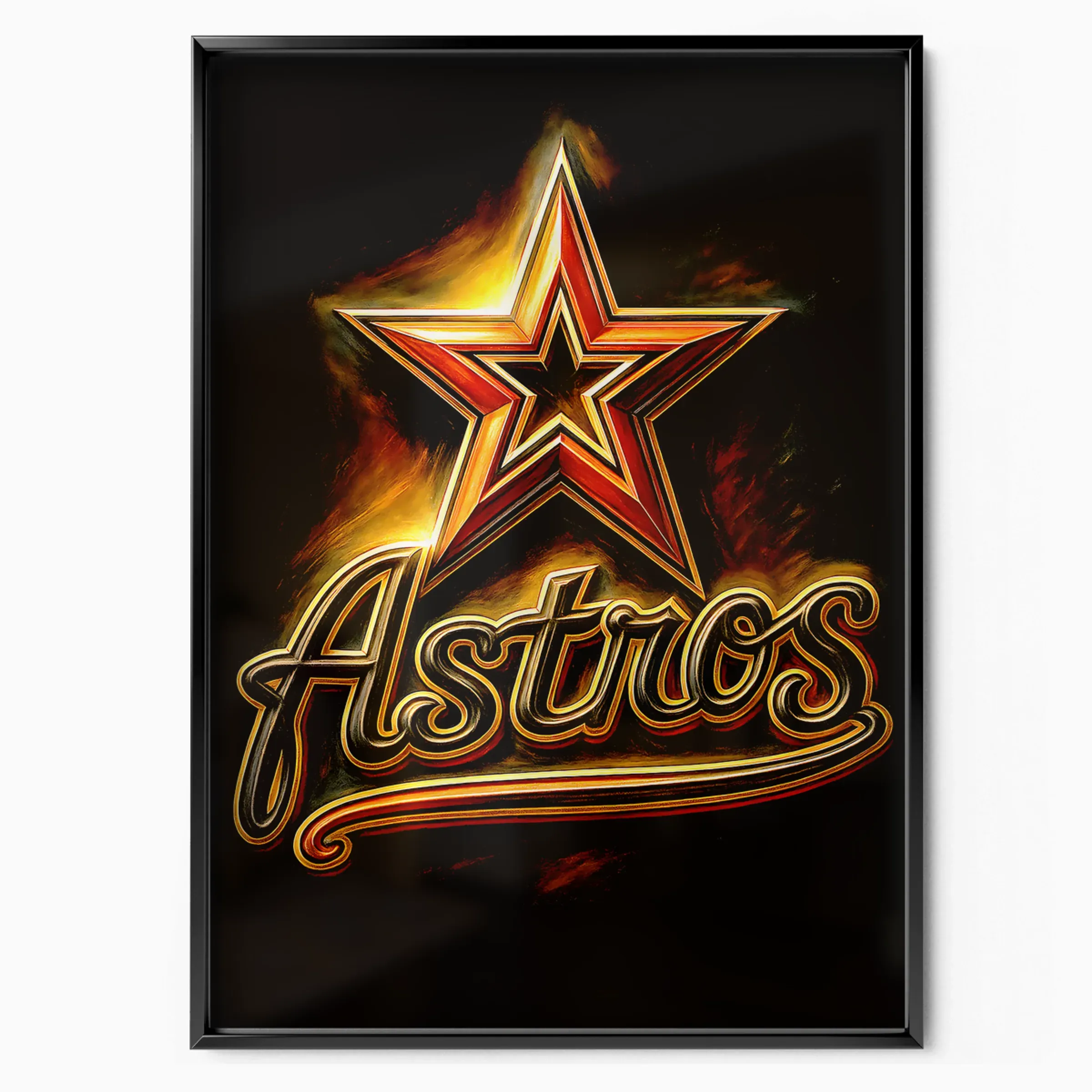 Houston Astros Poster - Script poster, museum grade matte print