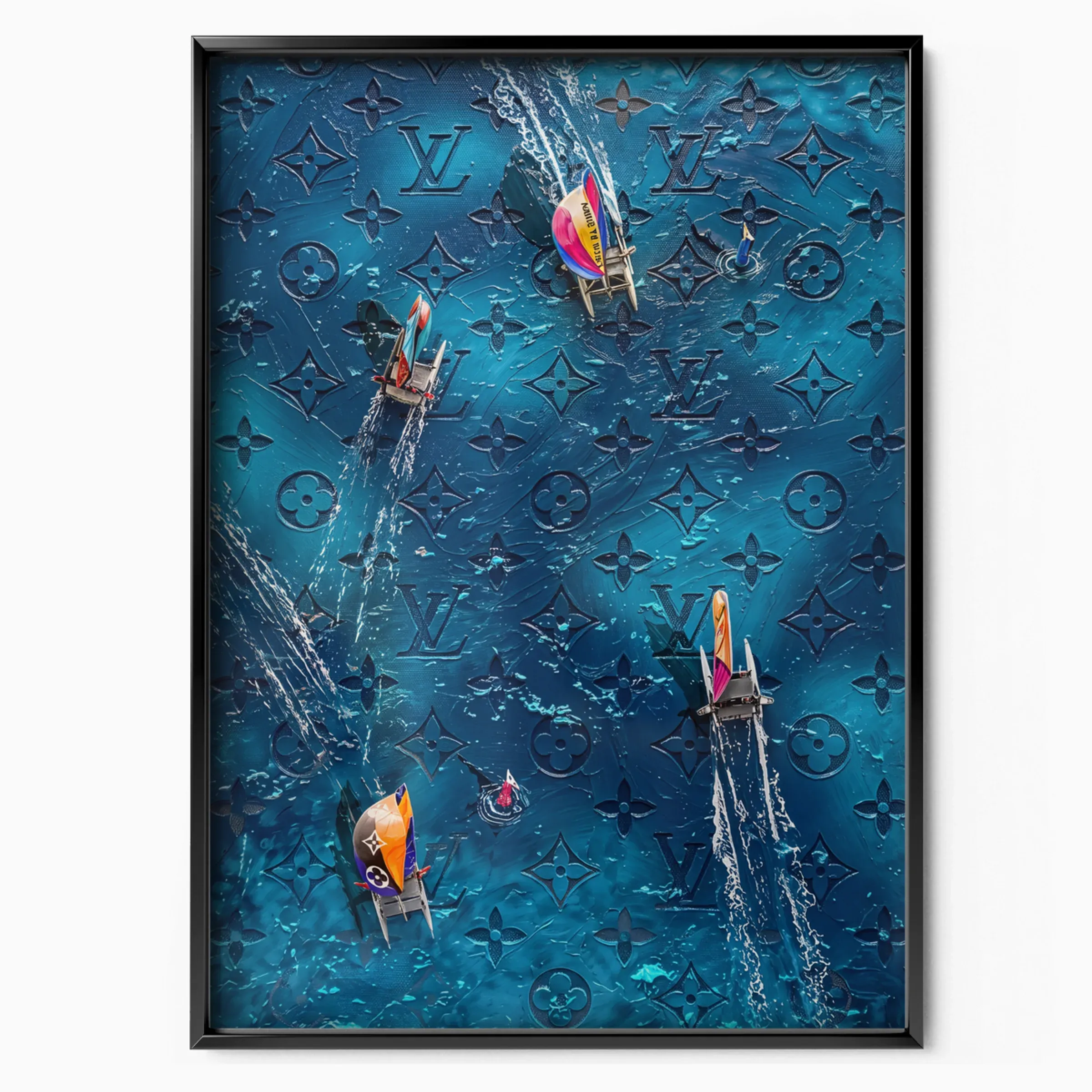 Louis Vuitton Poster - Blue Monogram Sailing poster, museum grade matte print