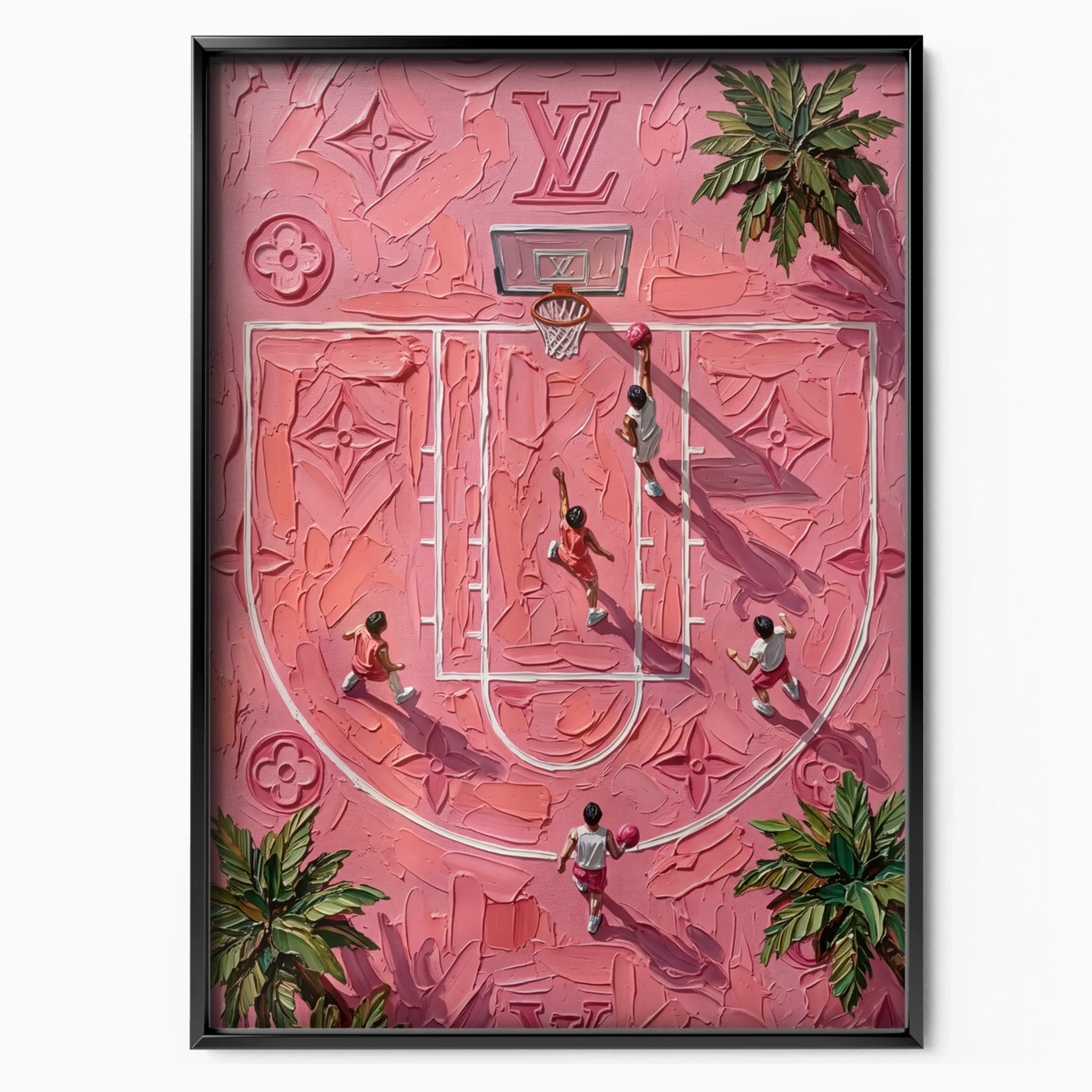 Louis Vuitton Poster - Pink Monogram Basketball poster, museum grade matte print