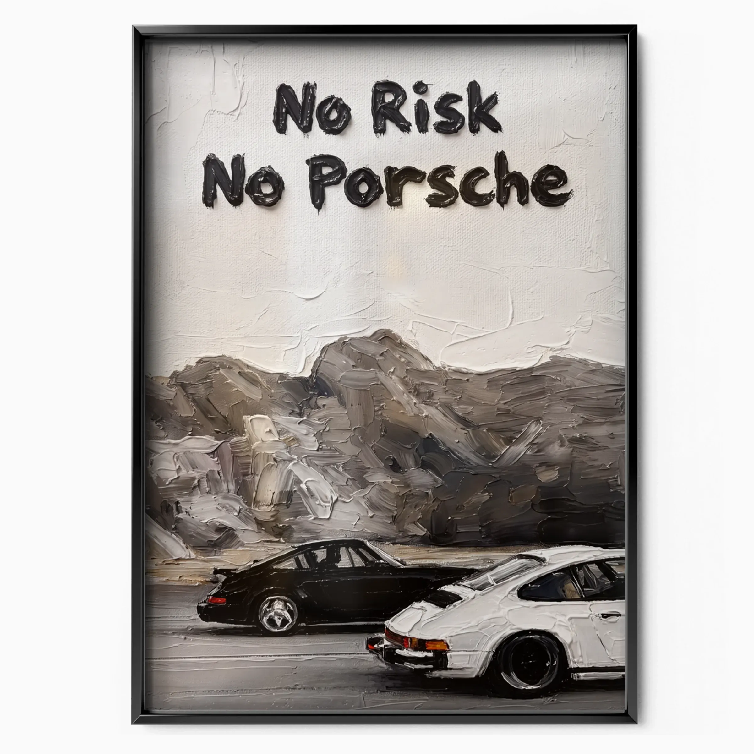Porsche Poster - No Risk No Porsche 911 Duo poster, museum grade matte print